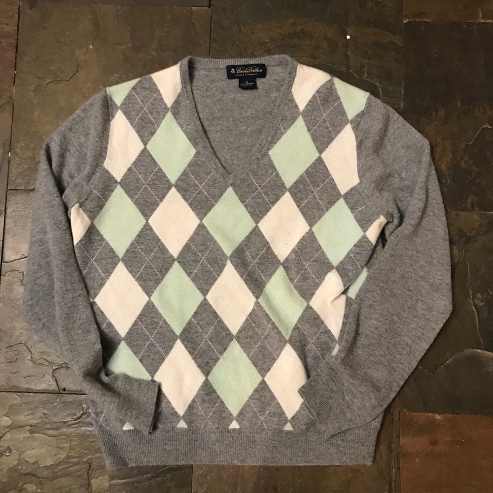 Brooks Brothers Cashmere Sweater V Neck Women's XL